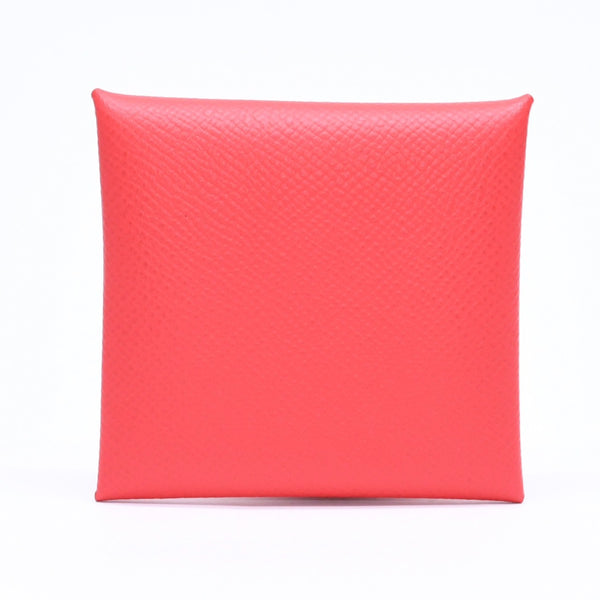 極美品 HERMES エルメス 財布 コインケース 小銭入れ バスティア L刻印 レッド シルバー金具 ヴォーエプソンレザー 中古 4a006768