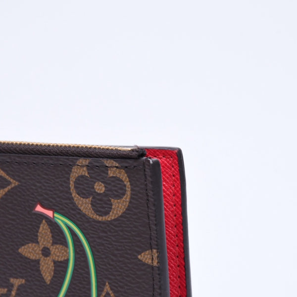新品同様 LOUIS VUITTON ルイヴィトン LV × TM ポルトフォイユ リサ 二つ折り財布 コンパクトウォレット M13420 モノグラム チェリー 中古 4a006991