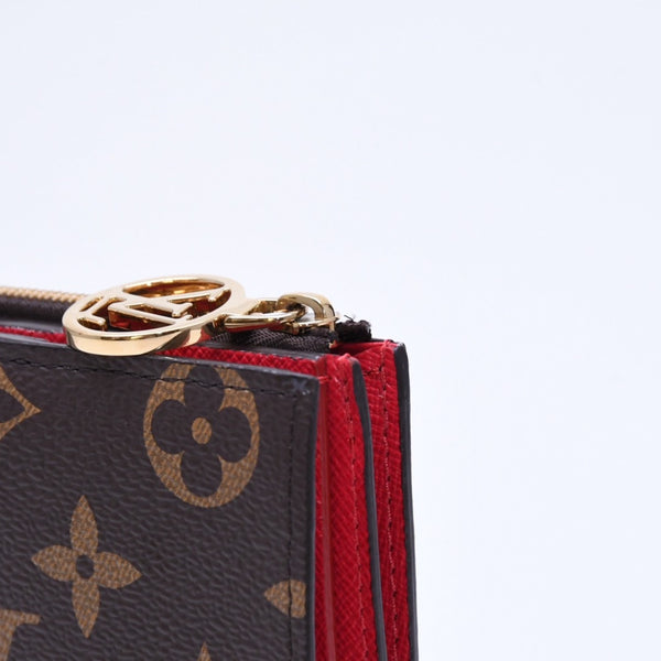 新品同様 LOUIS VUITTON ルイヴィトン LV × TM ポルトフォイユ リサ 二つ折り財布 コンパクトウォレット M13420 モノグラム チェリー 中古 4a006991