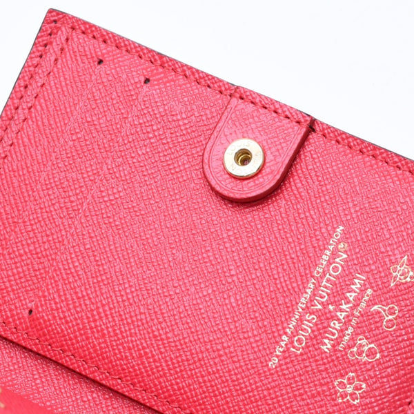 新品同様 LOUIS VUITTON ルイヴィトン LV × TM ポルトフォイユ リサ 二つ折り財布 コンパクトウォレット M13420 モノグラム チェリー 中古 4a006991