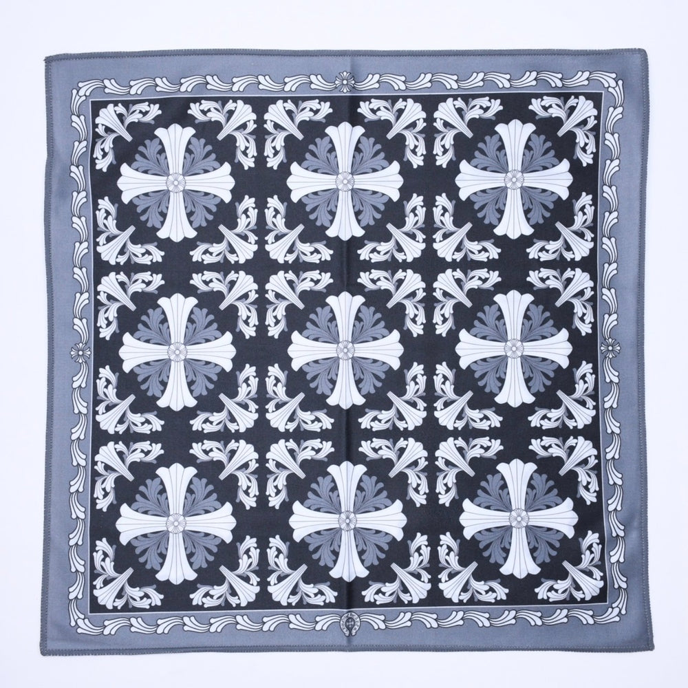 新品未使用 CHROME HEARTS クロムハーツ メガネ拭き アイウェアクロス CHプラス クロスボール ブラック ホワイト グレー 総柄 中古 4a006737