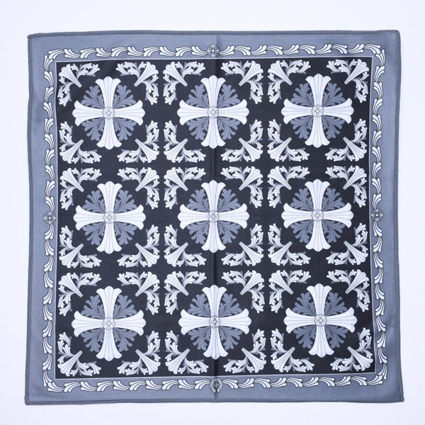 新品未使用 CHROME HEARTS クロムハーツ メガネ拭き アイウェアクロス CHプラス クロスボール ブラック ホワイト グレー 総柄 中古 4a006737
