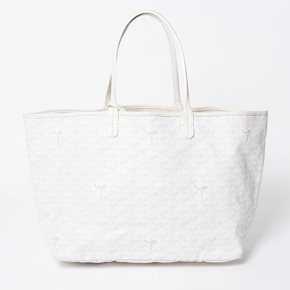 GOYARD ゴヤール サンルイPM バッグ トートバッグ STLCROPMLTY50CL50P ホワイト PVC レザー 美品 中古 4a006773