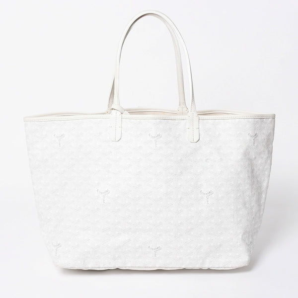 GOYARD ゴヤール サンルイPM バッグ トートバッグ STLCROPMLTY50CL50P ホワイト PVC レザー 美品 中古 4a006773