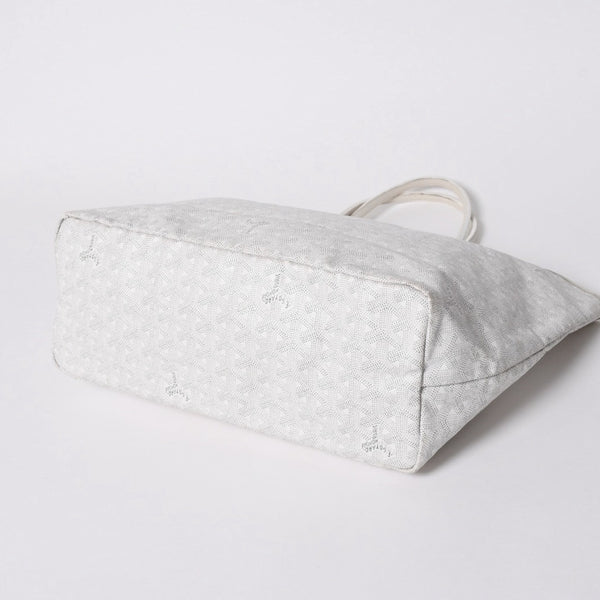 GOYARD ゴヤール サンルイPM バッグ トートバッグ STLCROPMLTY50CL50P ホワイト PVC レザー 美品 中古 4a006773