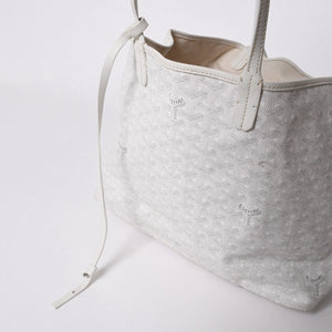 GOYARD ゴヤール サンルイPM バッグ トートバッグ STLCROPMLTY50CL50P ホワイト PVC レザー 美品 中古 4a006773