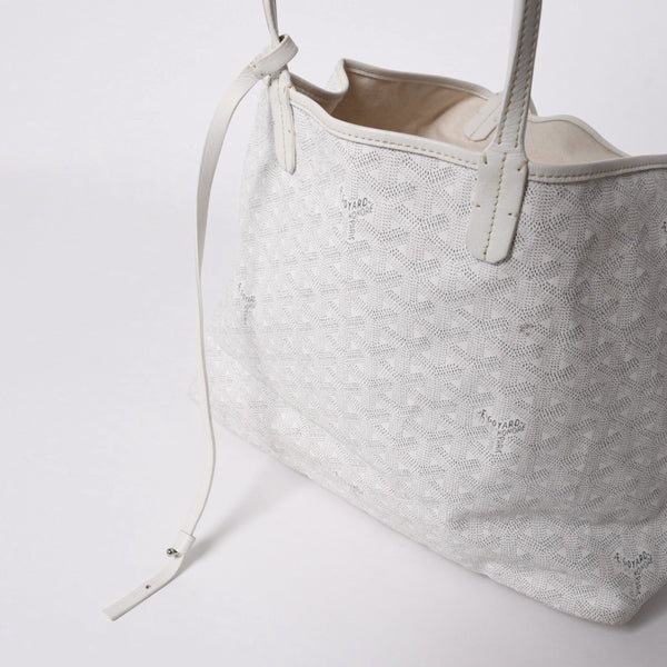 GOYARD ゴヤール サンルイPM バッグ トートバッグ STLCROPMLTY50CL50P ホワイト PVC レザー 美品 中古 4a006773