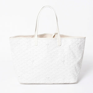 GOYARD ゴヤール サンルイPM バッグ トートバッグ STLCROPMLTY50CL50P ホワイト PVC レザー 美品 中古 4a006773