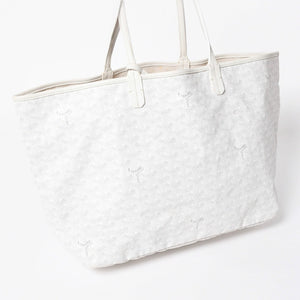 GOYARD ゴヤール サンルイPM バッグ トートバッグ STLCROPMLTY50CL50P ホワイト PVC レザー 美品 中古 4a006773