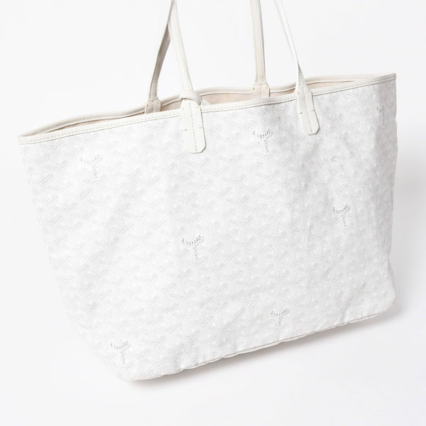 GOYARD ゴヤール サンルイPM バッグ トートバッグ STLCROPMLTY50CL50P ホワイト PVC レザー 美品 中古 4a006773