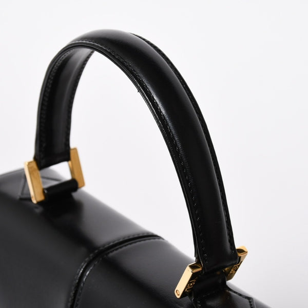極美品 YVES SAINT LAURENT イヴ サンローラン ハンドバッグ 2WAYバッグ OS 3309 カーフレザー ブラック ゴールド金具 中古 4a006704