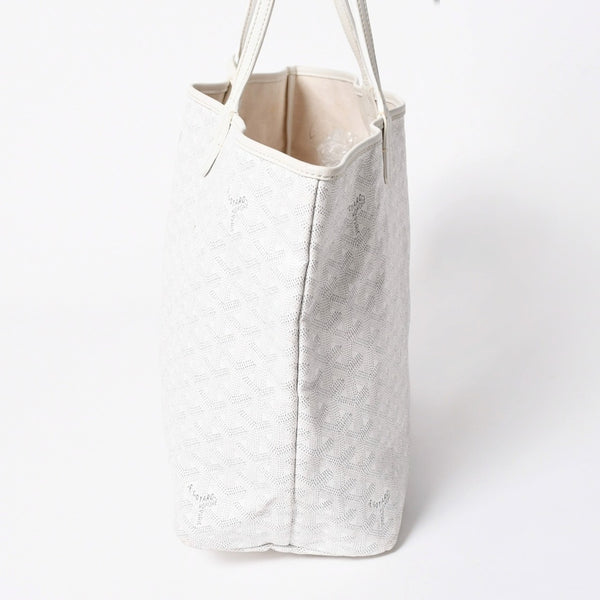 GOYARD ゴヤール サンルイPM バッグ トートバッグ STLCROPMLTY50CL50P ホワイト PVC レザー 美品 中古 4a006773