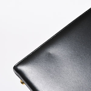 極美品 YVES SAINT LAURENT イヴ サンローラン ハンドバッグ 2WAYバッグ OS 3309 カーフレザー ブラック ゴールド金具 中古 4a006704