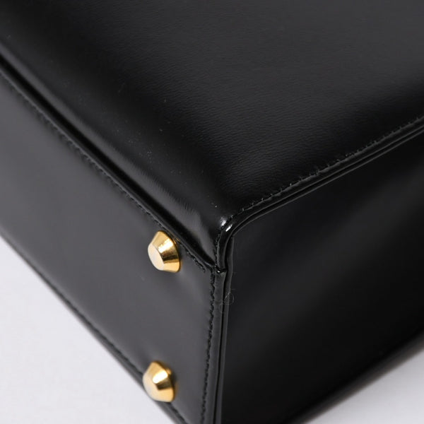 極美品 YVES SAINT LAURENT イヴ サンローラン ハンドバッグ 2WAYバッグ OS 3309 カーフレザー ブラック ゴールド金具 中古 4a006704