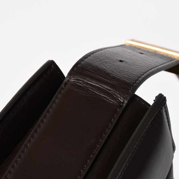 極美品 BOTTEGA VENETA ボッテガヴェネタ マリー レザー ショルダーハンドバッグ B08064014X ブラウン ダークブラウン ゴールド金具 中古 4a006591