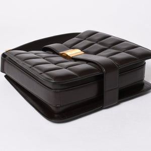 極美品 BOTTEGA VENETA ボッテガヴェネタ マリー レザー ショルダーハンドバッグ B08064014X ブラウン ダークブラウン ゴールド金具 中古 4a006591
