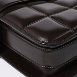 極美品 BOTTEGA VENETA ボッテガヴェネタ マリー レザー ショルダーハンドバッグ B08064014X ブラウン ダークブラウン ゴールド金具 中古 4a006591