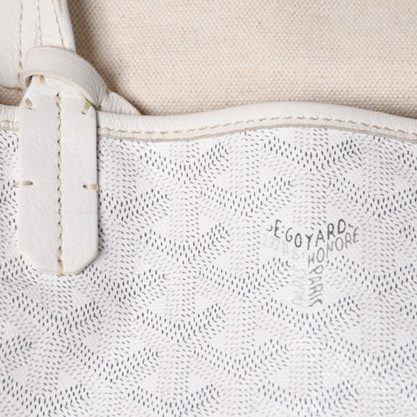 GOYARD ゴヤール サンルイPM バッグ トートバッグ STLCROPMLTY50CL50P ホワイト PVC レザー 美品 中古 4a006773