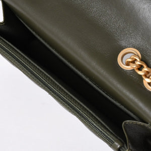 極美品 CHANEL シャネル アジャスタブル チェーンショルダーバッグ ランダム番台 ココマーク ラムスキン オリーブ ゴールド金具 中古 4a006774