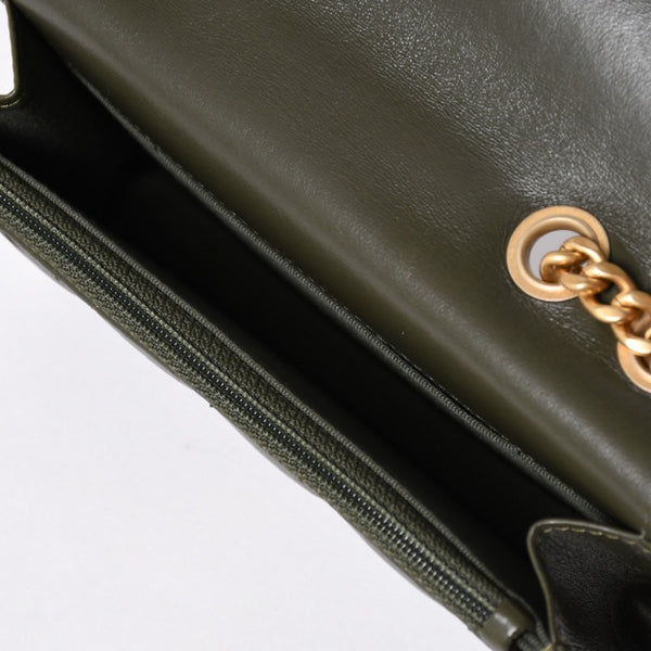 極美品 CHANEL シャネル アジャスタブル チェーンショルダーバッグ ランダム番台 ココマーク ラムスキン オリーブ ゴールド金具 中古 4a006774