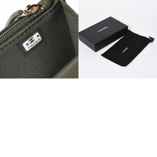 極美品 CHANEL シャネル アジャスタブル チェーンショルダーバッグ ランダム番台 ココマーク ラムスキン オリーブ ゴールド金具 中古 4a006774