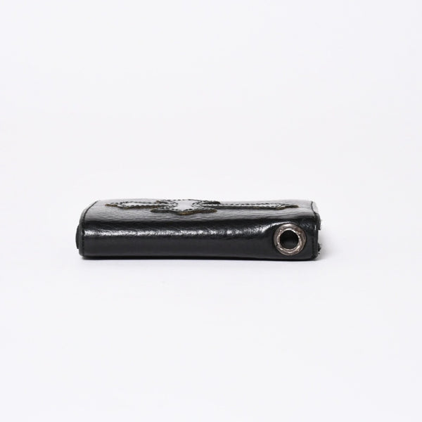 極美品 CHROME HEARTS クロムハーツ DR DIGIACOMO ウォレット 二つ折り クロスパッチ ディジャコモ 財布 黒 中古 4a006905