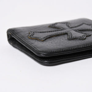 極美品 CHROME HEARTS クロムハーツ DR DIGIACOMO ウォレット 二つ折り クロスパッチ ディジャコモ 財布 黒 中古 4a006905