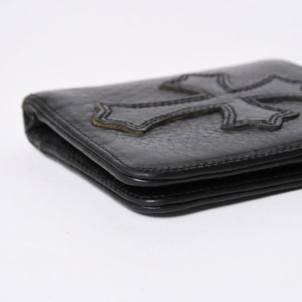 極美品 CHROME HEARTS クロムハーツ DR DIGIACOMO ウォレット 二つ折り クロスパッチ ディジャコモ 財布 黒 中古 4a006905