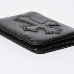 極美品 CHROME HEARTS クロムハーツ DR DIGIACOMO ウォレット 二つ折り クロスパッチ ディジャコモ 財布 黒 中古 4a006905