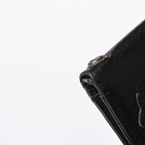 極美品 CHROME HEARTS クロムハーツ DR DIGIACOMO ウォレット 二つ折り クロスパッチ ディジャコモ 財布 黒 中古 4a006905