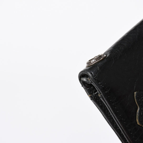 極美品 CHROME HEARTS クロムハーツ DR DIGIACOMO ウォレット 二つ折り クロスパッチ ディジャコモ 財布 黒 中古 4a006905