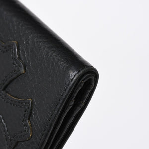 極美品 CHROME HEARTS クロムハーツ DR DIGIACOMO ウォレット 二つ折り クロスパッチ ディジャコモ 財布 黒 中古 4a006905