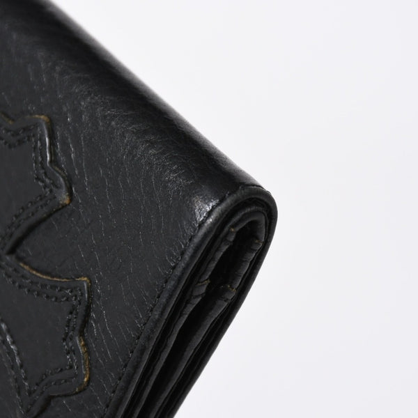 極美品 CHROME HEARTS クロムハーツ DR DIGIACOMO ウォレット 二つ折り クロスパッチ ディジャコモ 財布 黒 中古 4a006905