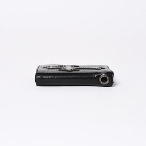 極美品 CHROME HEARTS クロムハーツ DR DIGIACOMO ウォレット 二つ折り クロスパッチ ディジャコモ 財布 黒 中古 4a006905