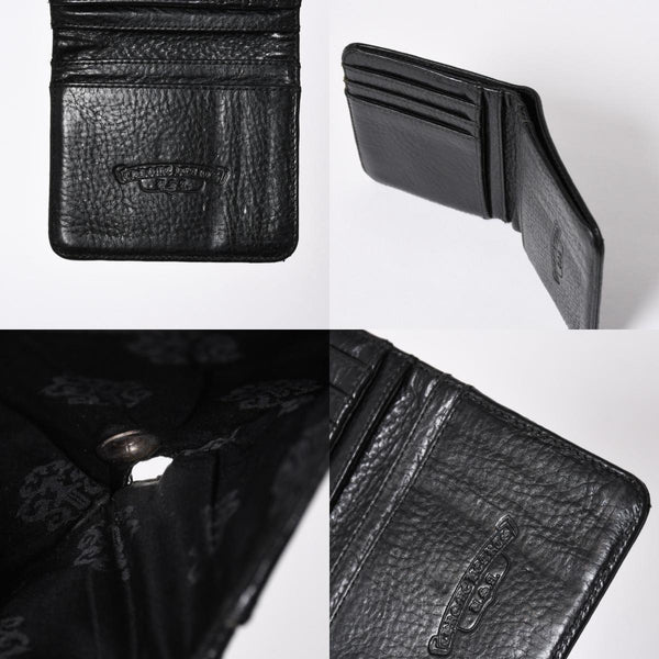 極美品 CHROME HEARTS クロムハーツ DR DIGIACOMO ウォレット 二つ折り クロスパッチ ディジャコモ 財布 黒 中古 4a006905