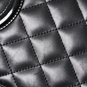CHANEL シャネル カンボンライン 長財布 15番台 ココマーク パッチ カーフレザー ブラック ピンク シルバー金具 美品 中古 4a006779