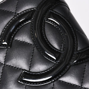CHANEL シャネル カンボンライン 長財布 15番台 ココマーク パッチ カーフレザー ブラック ピンク シルバー金具 美品 中古 4a006779