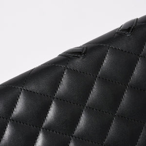 CHANEL シャネル カンボンライン 長財布 15番台 ココマーク パッチ カーフレザー ブラック ピンク シルバー金具 美品 中古 4a006779