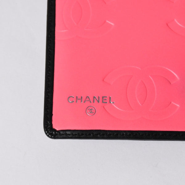 CHANEL シャネル カンボンライン 長財布 15番台 ココマーク パッチ カーフレザー ブラック ピンク シルバー金具 美品 中古 4a006779
