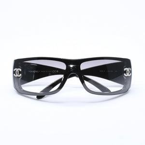 CHANEL シャネル サングラス アイウェア 5088-B c.501/8G サイズ120 ココマーク ラインストーン ブラック 美品 中古 4a006576