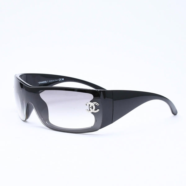 CHANEL シャネル サングラス アイウェア 5088-B c.501/8G サイズ120 ココマーク ラインストーン ブラック 美品 中古 4a006576