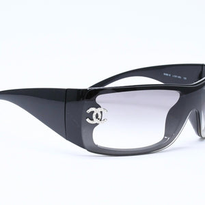 CHANEL シャネル サングラス アイウェア 5088-B c.501/8G サイズ120 ココマーク ラインストーン ブラック 美品 中古 4a006576