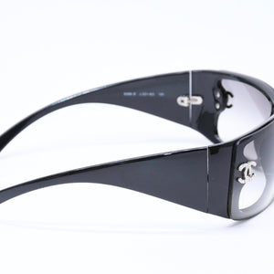 CHANEL シャネル サングラス アイウェア 5088-B c.501/8G サイズ120 ココマーク ラインストーン ブラック 美品 中古 4a006576