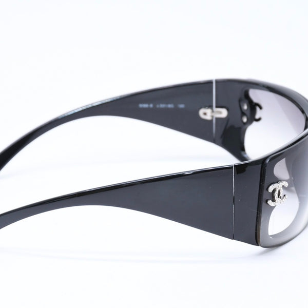 CHANEL シャネル サングラス アイウェア 5088-B c.501/8G サイズ120 ココマーク ラインストーン ブラック 美品 中古 4a006576