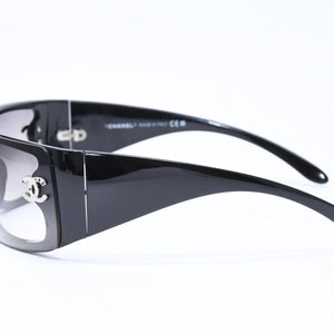 CHANEL シャネル サングラス アイウェア 5088-B c.501/8G サイズ120 ココマーク ラインストーン ブラック 美品 中古 4a006576