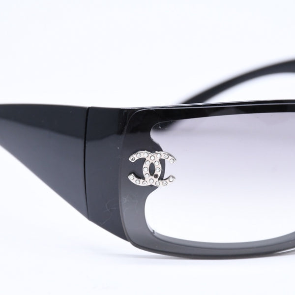 CHANEL シャネル サングラス アイウェア 5088-B c.501/8G サイズ120 ココマーク ラインストーン ブラック 美品 中古 4a006576