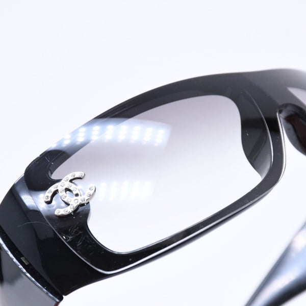 CHANEL シャネル サングラス アイウェア 5088-B c.501/8G サイズ120 ココマーク ラインストーン ブラック 美品 中古 4a006576