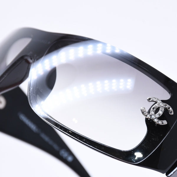 CHANEL シャネル サングラス アイウェア 5088-B c.501/8G サイズ120 ココマーク ラインストーン ブラック 美品 中古 4a006576