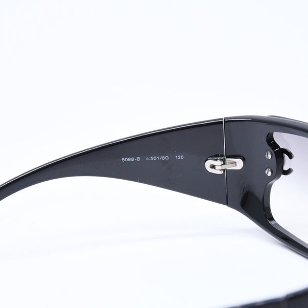 CHANEL シャネル サングラス アイウェア 5088-B c.501/8G サイズ120 ココマーク ラインストーン ブラック 美品 中古 4a006576
