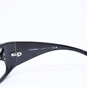 CHANEL シャネル サングラス アイウェア 5088-B c.501/8G サイズ120 ココマーク ラインストーン ブラック 美品 中古 4a006576